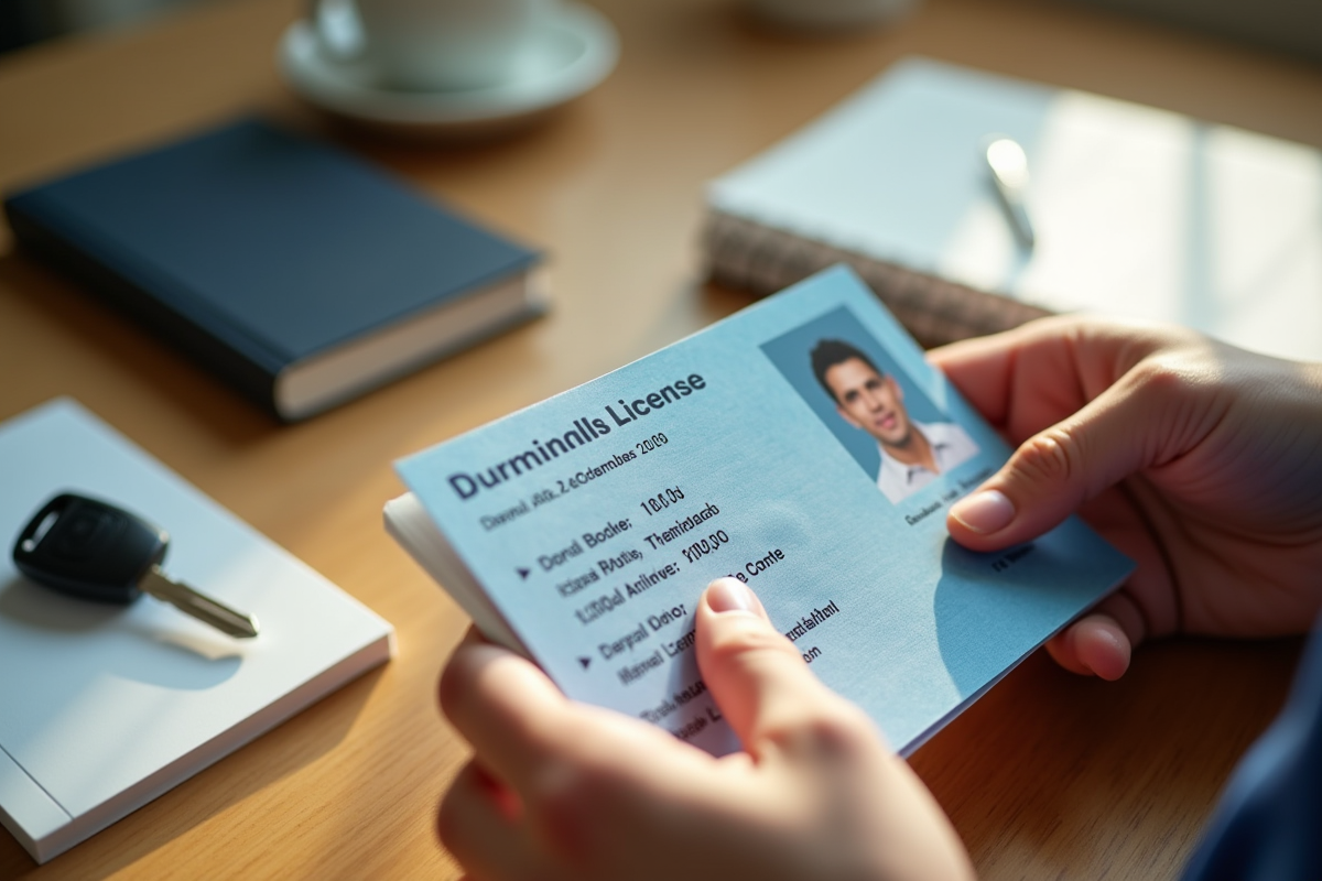 Mains tenant un permis de conduire neuf et un livret d