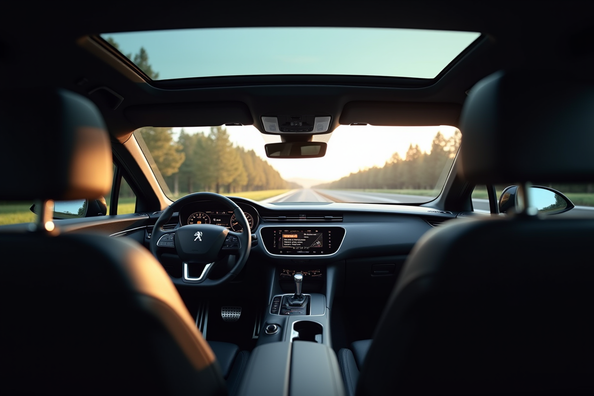 Intérieur luxueux de la Peugeot 508 SW vue depuis l arrière