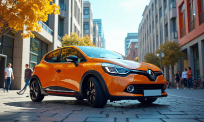 Renault Clio phase 2 en ville moderne ensoleillee