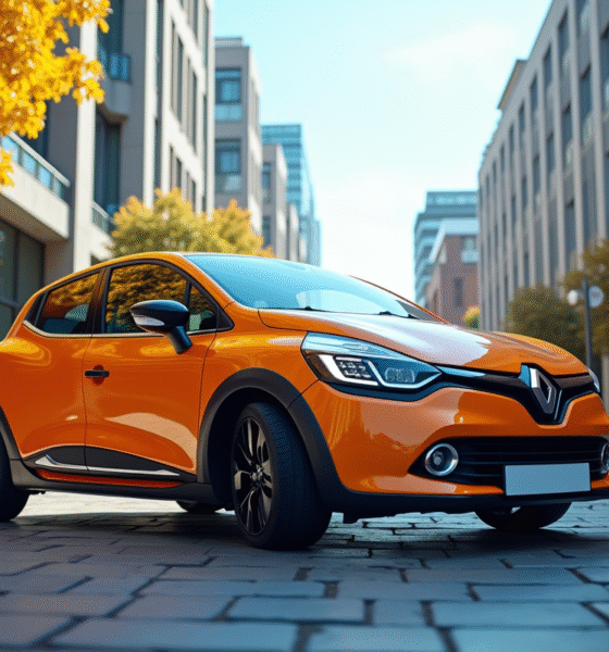 Renault Clio phase 2 en ville moderne ensoleillee