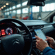 Tableau de bord Citroën avec voyant moteur allumé et mécanicien utilisant un diagnostic