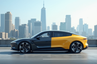 Voiture neuve 2025 avec défauts visibles et conducteur inquiet